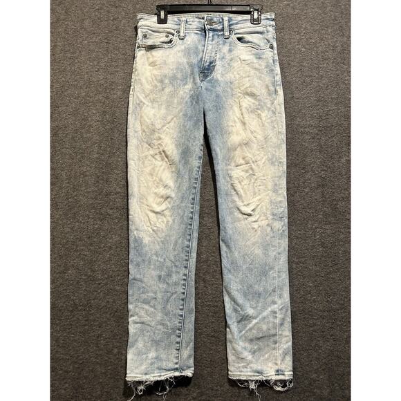 American Eagle Jeans Mens 28x30 AirFlex Slim Straight Low Rise‎ Light Wash Fade - Picture 1 of 8